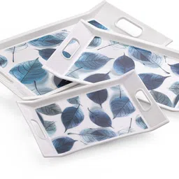 twizel Melamine Serving Tray, Leaf Set of 3 (Small, Medium and Large Size) Tray image 2