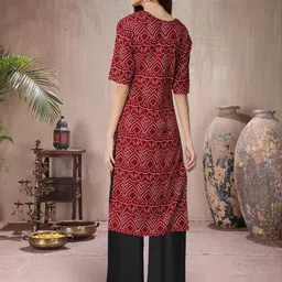 Ethnic basket Women Multicoloured Poly Crepe Kurta Sets image 4