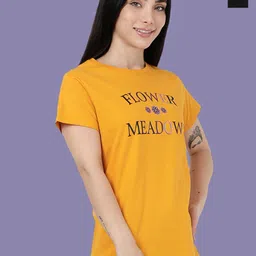 Kryptic Women Pack Of 2 Relaxed Fit Printed Pure Cotton Lounge Tshirts-image-55