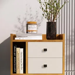 HEXA RED Multi Engineered Wood Bedside Table image 5