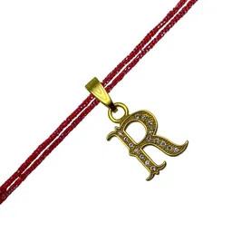 Digital Dress Room Gold Plated American Diamond Studded Thread Rakhi image 2