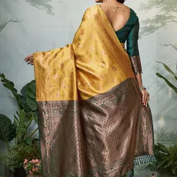 DIVASTRI Woven Design Zari Pure Silk Heavy Work Banarasi Saree image 3