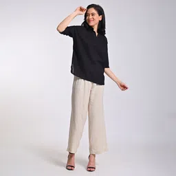 Saltpetre Mandarin Collar Drop Shoulder Sleeves Top & Trousers Co-Ords image 2