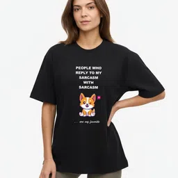 Calm Down Women Typography Printed T-shirt image 3