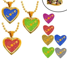 Utkarsh Gold-Plated Heart Shaped Pendants with Chains-picture-28