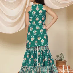 Sangria Girls Floral Printed StraightKurta And Sharara image 2