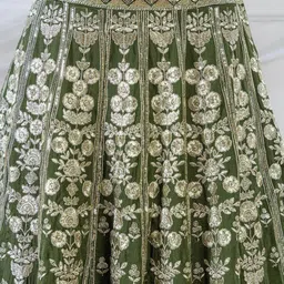 Jomso Embroidered Sequinned Silk Semi-Stitched Lehenga & Unstitched Blouse With Dupatta image 4