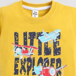 TINY BINY Boys Printed Round Neck Pure Cotton T-Shirt With Shorts image 5