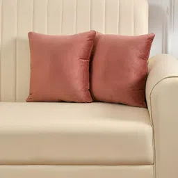 Yellow Weaves Pink 2 Pieces Velvet Square Cushion Covers-image-93
