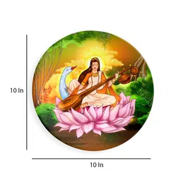 quirk india Maa Saraswati Decorative Wall Plate image 3