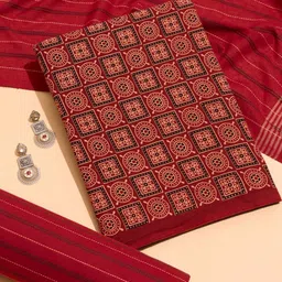 Taneira Ethnic Motifs Printed Pure Cotton Unstitched Dress Material-picture-19