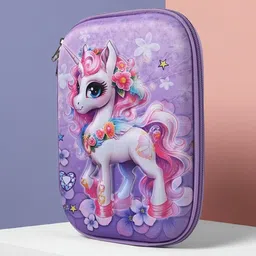 Technochitra Girls Whimsical Wonders 3D Unicorn Printed Pen Case-picture-24