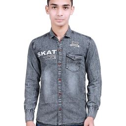 SQS Boys Slim Fit Full Sleeve Denim grey Color Shirt for Boys-picture-34
