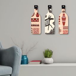 ArtVibes 3 Pcs White & CreamAfrican Warli Art Printed Wall Hanging-picture-6