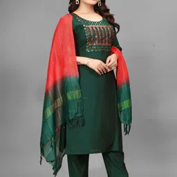 krsn fab Women Ethnic Motifs Printed Kurta with Trousers & Dupatta image 4