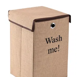 Myntra Elegant Homes Brown Printed Foldable Laundry Bag With Ring image 3