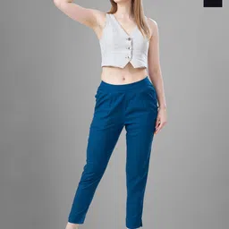 T19 Women Pack Of 2 Relaxed Silk Trousers-image-42