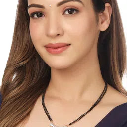 Anouk Set Of 3 Gold-Plated Cubic Zirconia Studded & Beaded Mangalsutras image 5