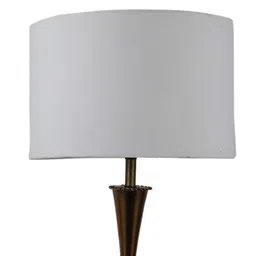 sapphire White Iron & Cloth Shade Table Lamp With Brass Base image 5