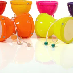 khushi enterprise Musical Damru 08 sized Hight 8.3 cm and Width 7 cm, Weighted 43 Grams image 3