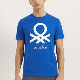 United Colors of Benetton Brand Logo Printed Round Neck T-shirt-picture-37