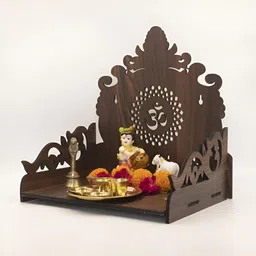 OLIVE TREE Brown Textured Wooden Home Temple image 4