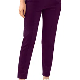 BAESD Women Relaxed Straight LegEasy Wash Mid-Rise Formal Trousers image 3