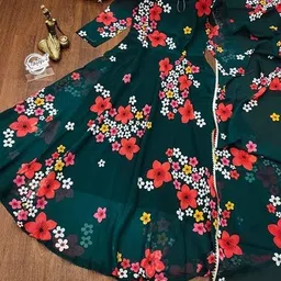 laher fashion Printed Georgette Stitched Anarkali Gown image 2