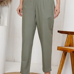 SIGNORIA Women Mom Fit Cotton Peg Trousers image 3