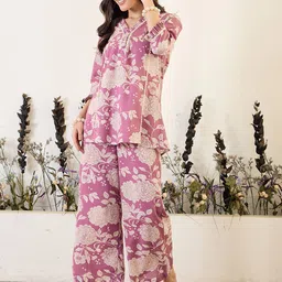 IMANA Printed Pure Cotton Tunic With Palazzo Co-Ords image 3