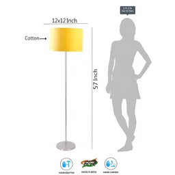 Devansh Yellow Cylindrical FloorLamps image 3