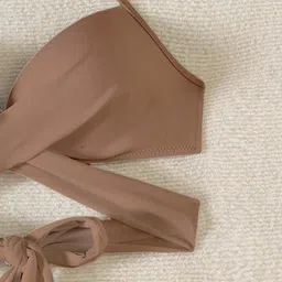 DREAM X FASHION Halter Neck Criss-Cross Wrap High-Waist Swim Bikini Set image 4