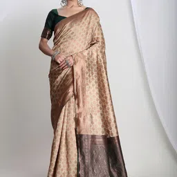 THREAD BOX Woven Design Zari Silk Blend Banarasi Saree-picture-20