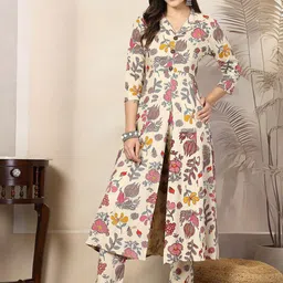 Stylum Women Floral Printed Empire Kurta with Trousers-picture-5