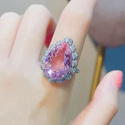 Jewels Galaxy Silver-Plated Cubic Zirconia Stone Studded Finger Ring image 5