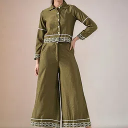 Sangria Embroidered Shirt & Trousers Co-Ord Set-picture-25