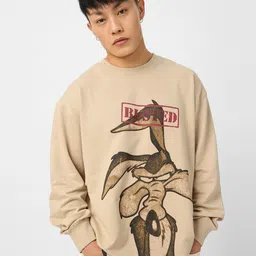 The Souled Store Men Graphic Printed Round Neck Cotton Oversized T-shirt image 1