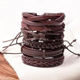 Roadster Set Of 6 Multi-Layer Braided Adjustable Bracelet-picture-34