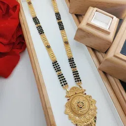 niva fashion GOLD PLATED ARIFICIAL DESIGN Gold-Plated Brass Mangalsutra-picture-46