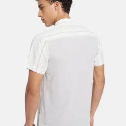 METTLE Striped Mandarin Collar Cotton Casual Shirt image 2