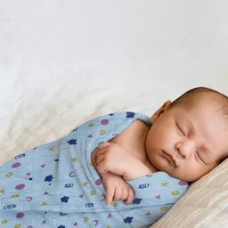 MAFATLAL Kids Baby Set Of 3 Printed Pure Cotton Muslin Breathable Swaddle Wrapper image 4