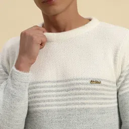 kilvested Men Striped Crew Neck Light Green Sweater image 4