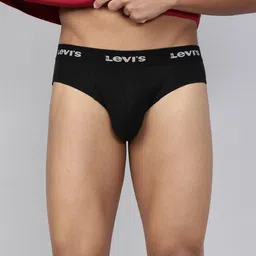 levi's Pack of 2 Contoured Double Pouch, Tag Free & Smartskin Technology Style# 002 Classic Solid Men Brief image 2