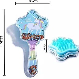 crafty Star Shaped Glitter Hair Brush Comb for Girls(Pack of 2 Pcs; Random Color) image 4