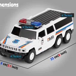 ichoice Police Car Toy for Kids with Light & Sound, 360 Degree Rotating Bump and Go Action, USV Police Car with Siren and Light (USV Police Jeep) image 3