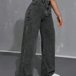 p.x.5 Women Loose Fit High Rise Black Jeans image 4