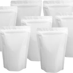 velexe Matte White Reusable Zip Lock Plastic Storage Pouch image 1