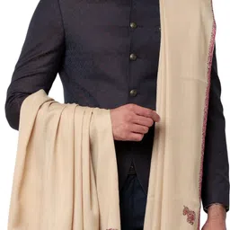 Kashmiri queen Pashmina, Wool Embroidered Men Shawl-image-34