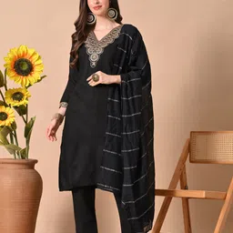 pinfit Women Cotton Rayon Kurta Sharara Dupatta Set-picture-37