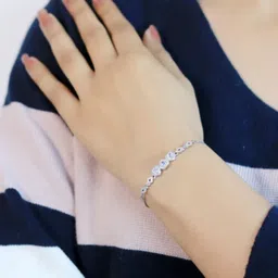 zarkan Sterling Silver Zircon Rhodium Bracelet-picture-21